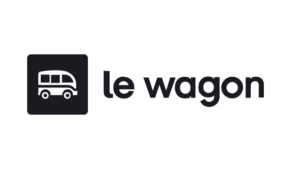 Le Wagon logo with stylized van icon in a square next to the text 'le wagon'.
