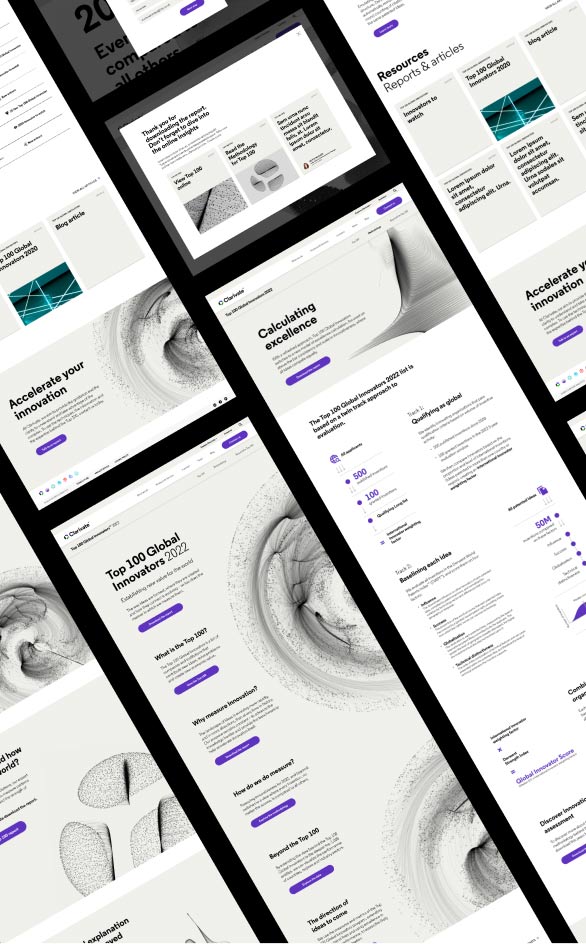 Top 100 Global Innovators digital design montage.