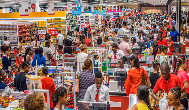 Bebés e crianças com feira comercial no Candando