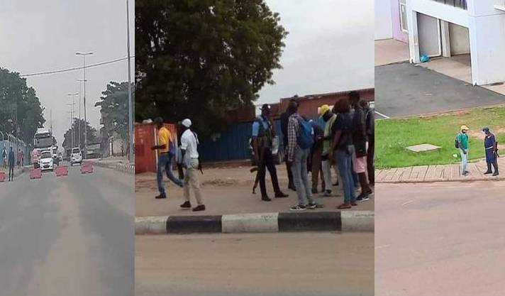 Polícia barra circulação na via pública para impedir a manifestação