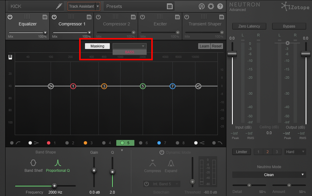 An image of iZotope Neutron's masking feature.