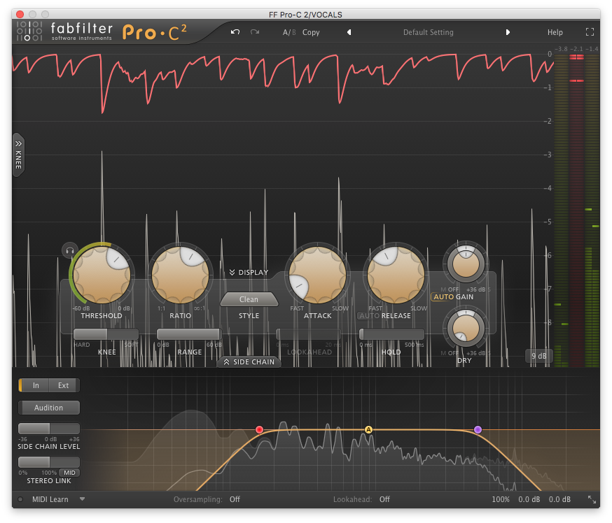 A picture of FabFilter's Pro-C2 plugin.