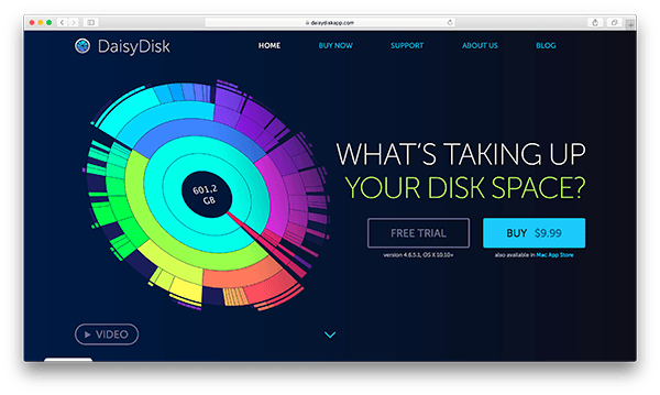 An image of DaisyDisk's homepage.