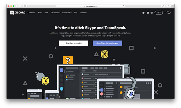 An image of Discord's homepage.