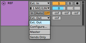 A picture of Ableton's Output Type dropdown menu.