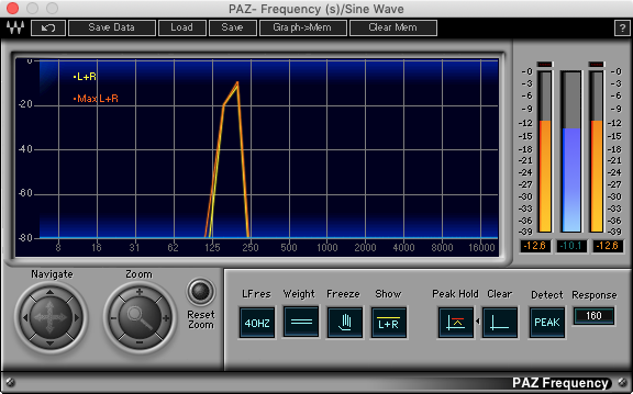 An image of a low sine wave resonating at 175 Hz.