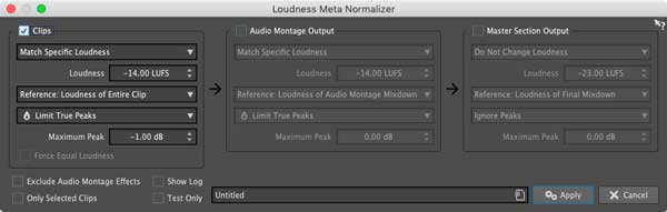 An image of Wavelab Pro 10's Loudness Meta Normalizer