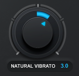 An image of Auto-Tune Pro's Natural Vibrato knob set to a value of 3.0.