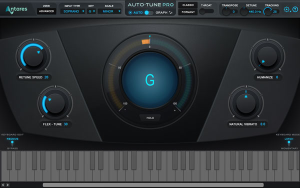 An image of Auto-Tune Pro's user interface.