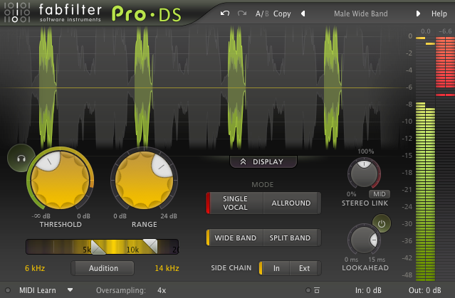 An image of FabFilter's Pro-DS plugin.