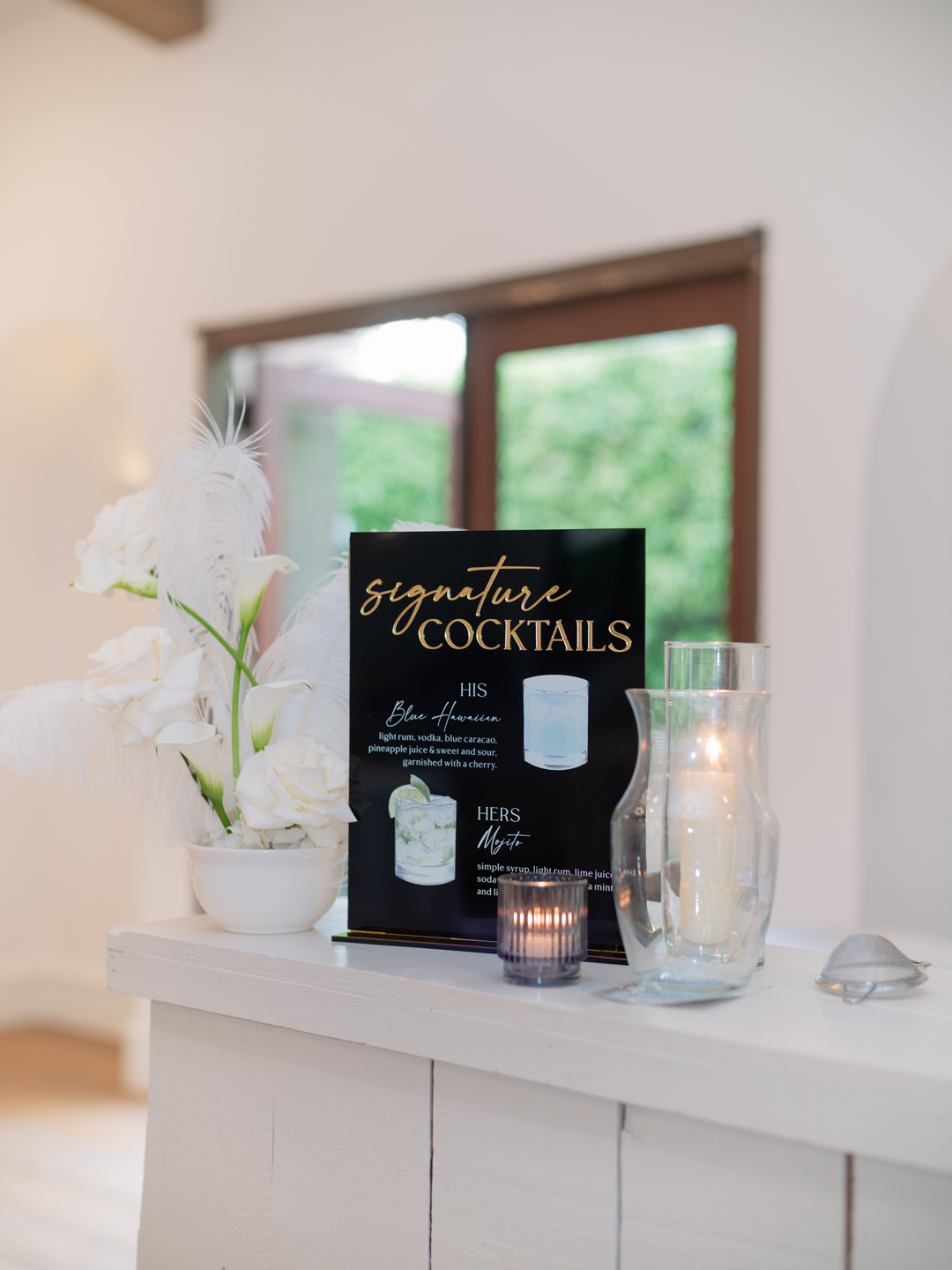 Modern black and gold signature drink cocktail sign