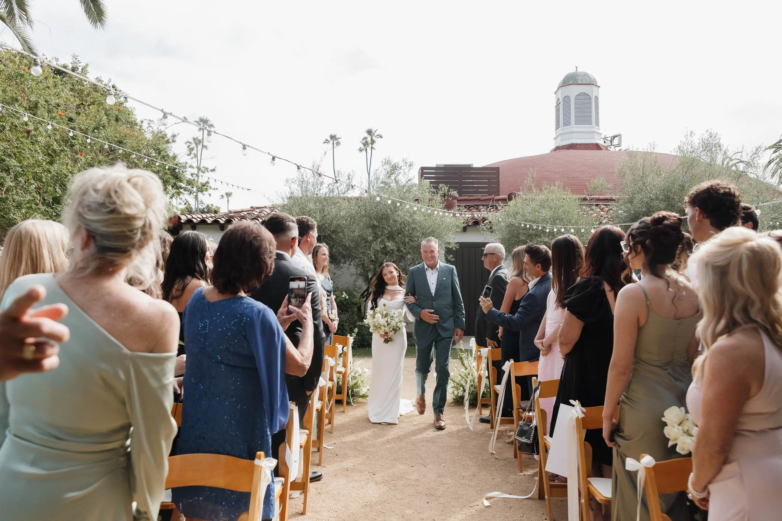 Bride walks down the aisle.