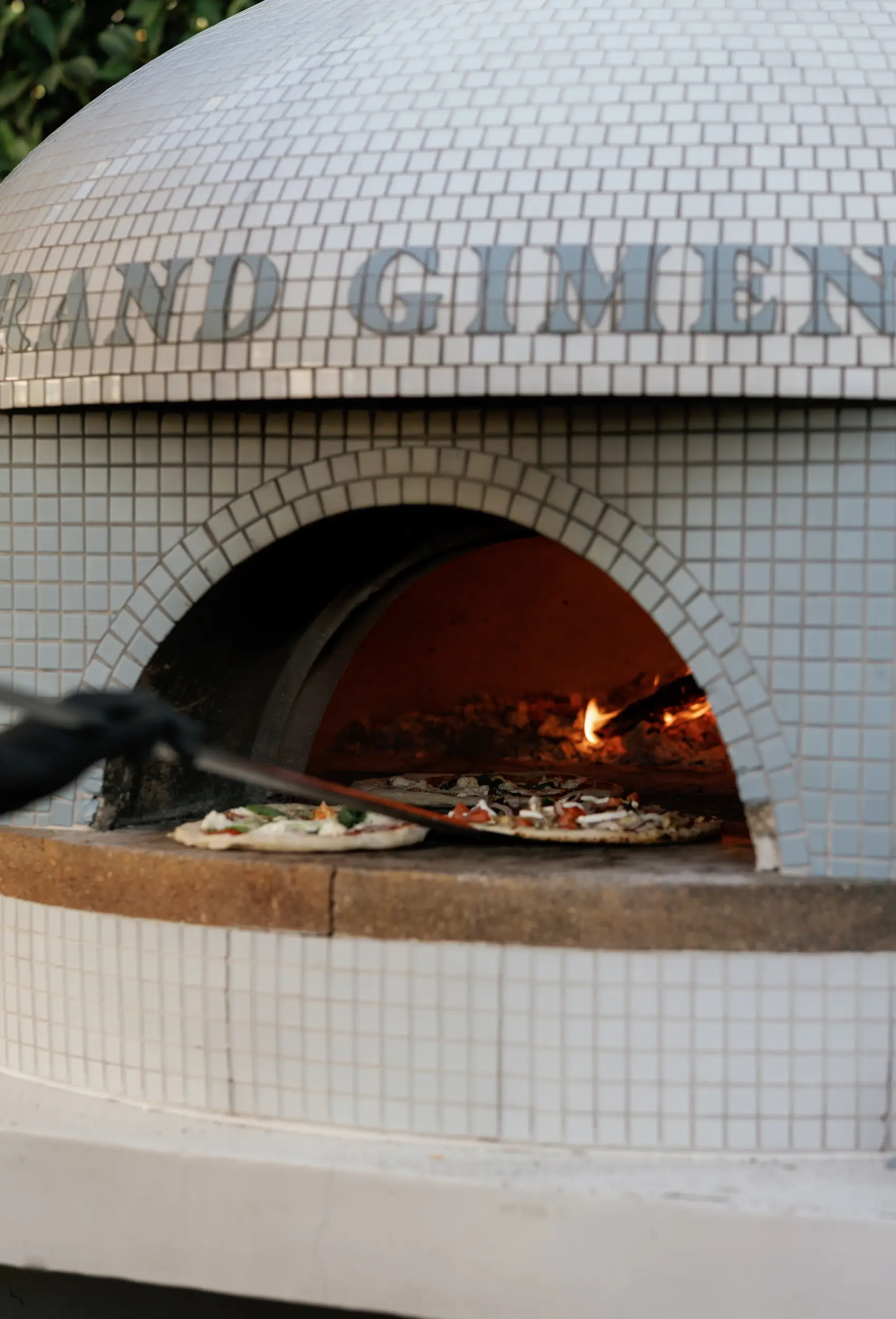 wood-fired pizzas for a wedding cocktail hour.