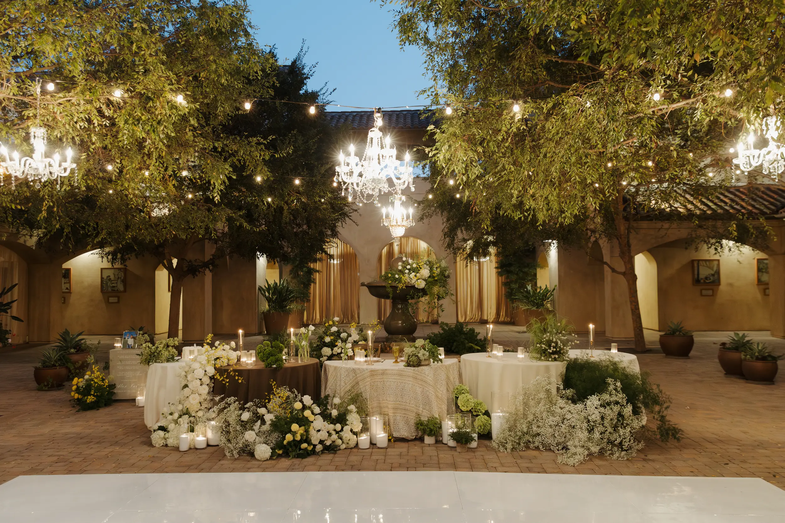 Serpentine wedding head table.