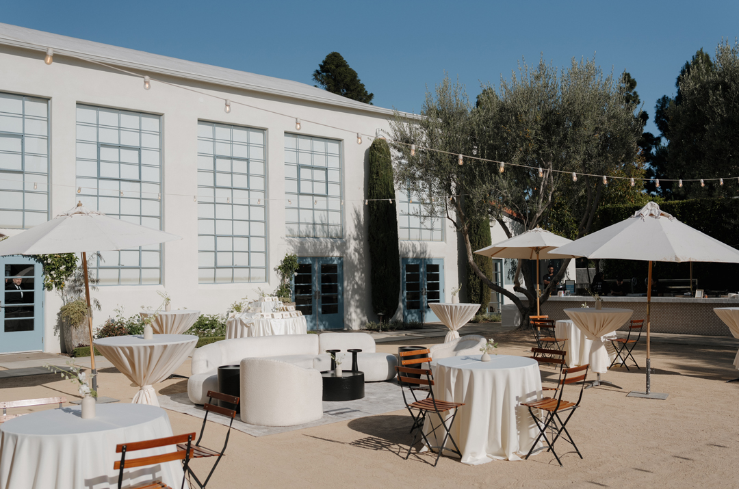 White wedding cocktail hour at Grand Gimeno.