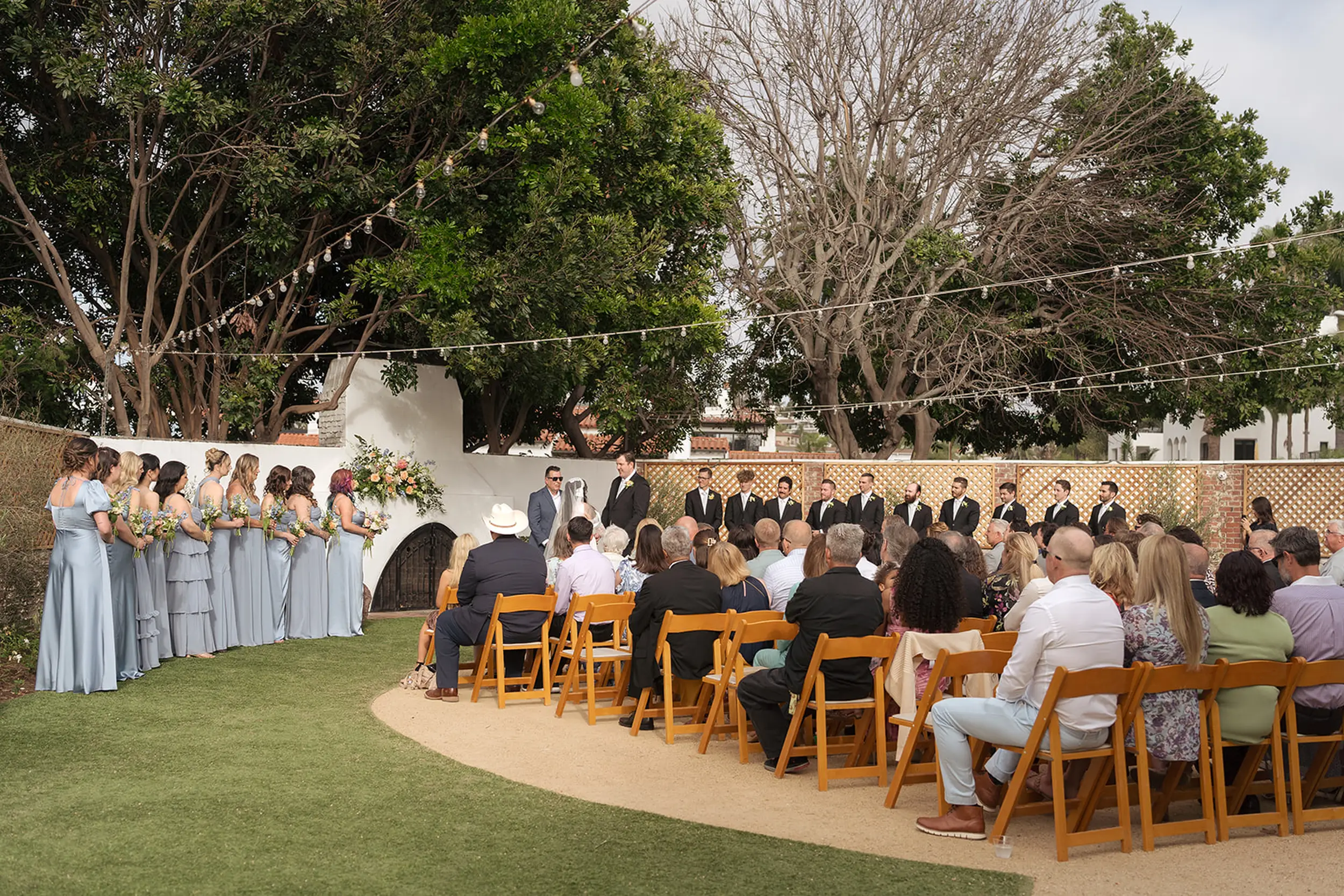 Courtyard wedding ceremony.