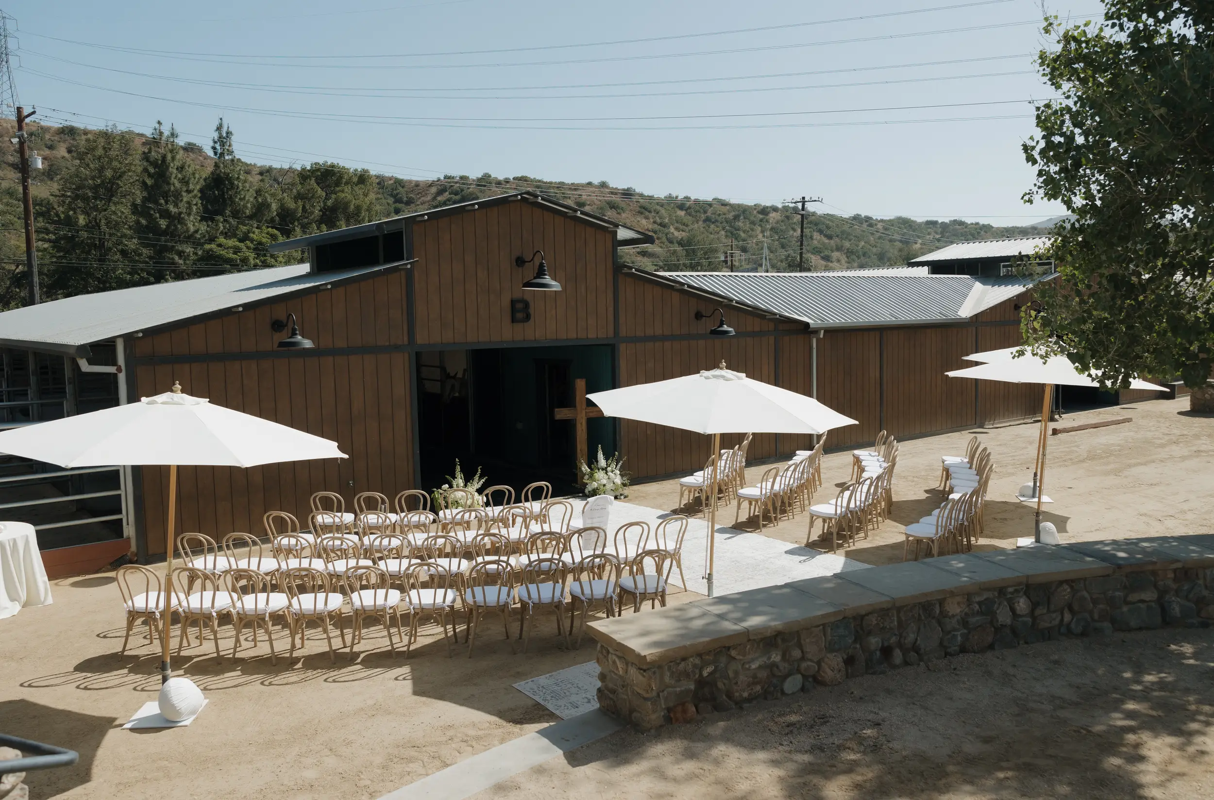 Farm wedding ceremony.