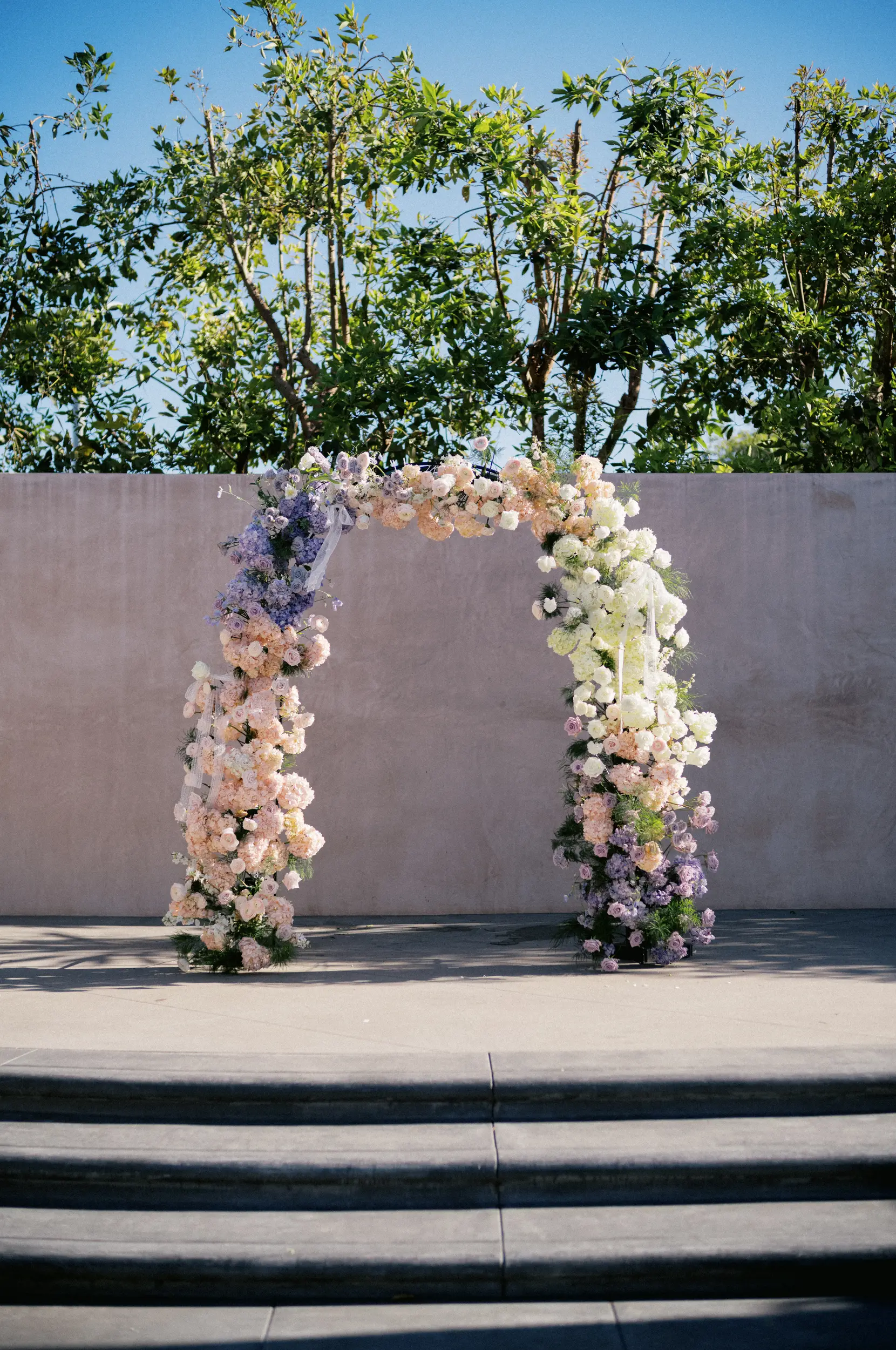 Pastel floral arch.