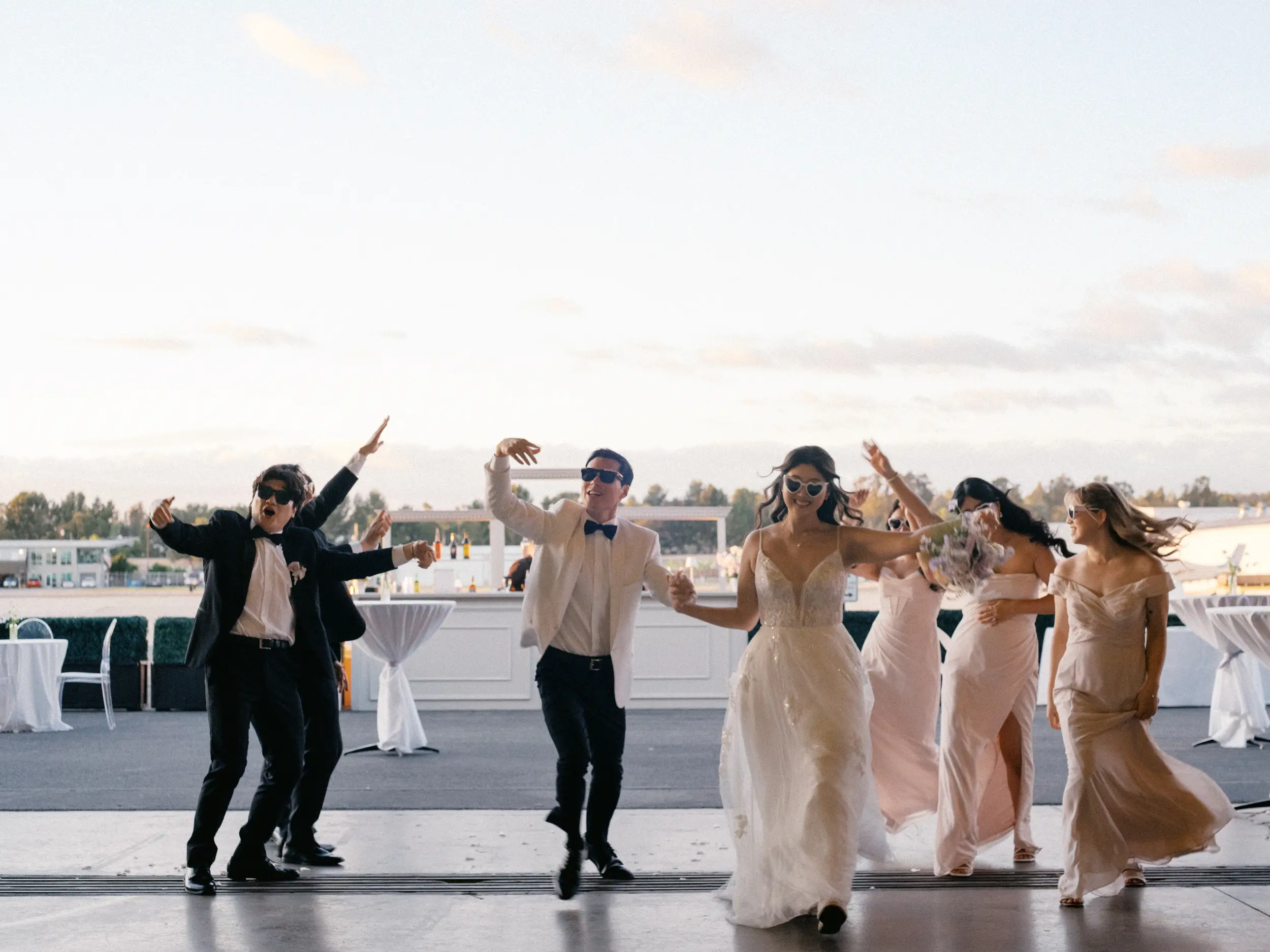 Wedding party grand entrance.