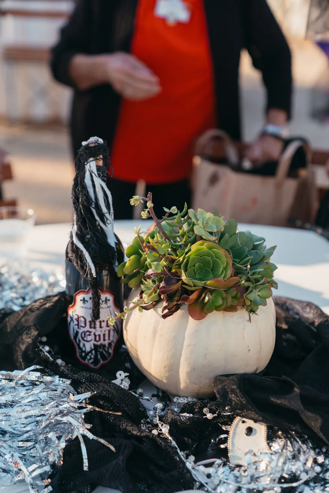 Succulent-filled pumpkin at CHOC Guild Con in Grand Gimeno's Olive Grove.