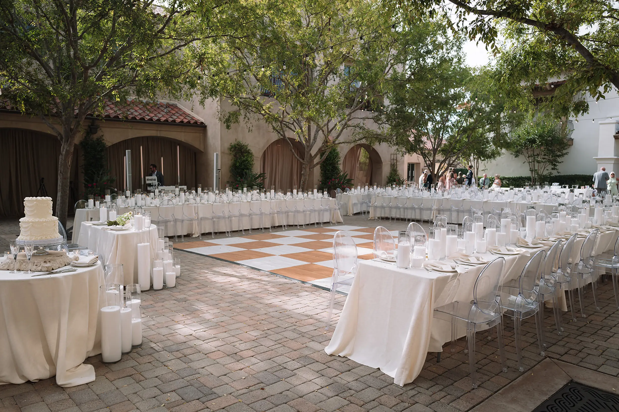 Candlelit Summer Wedding at Serra Plaza in San Juan Capistrano