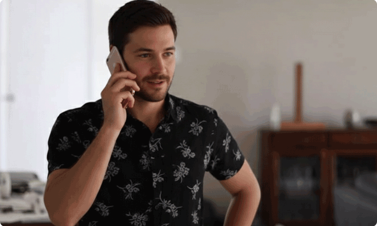 Electrical client talking on phone