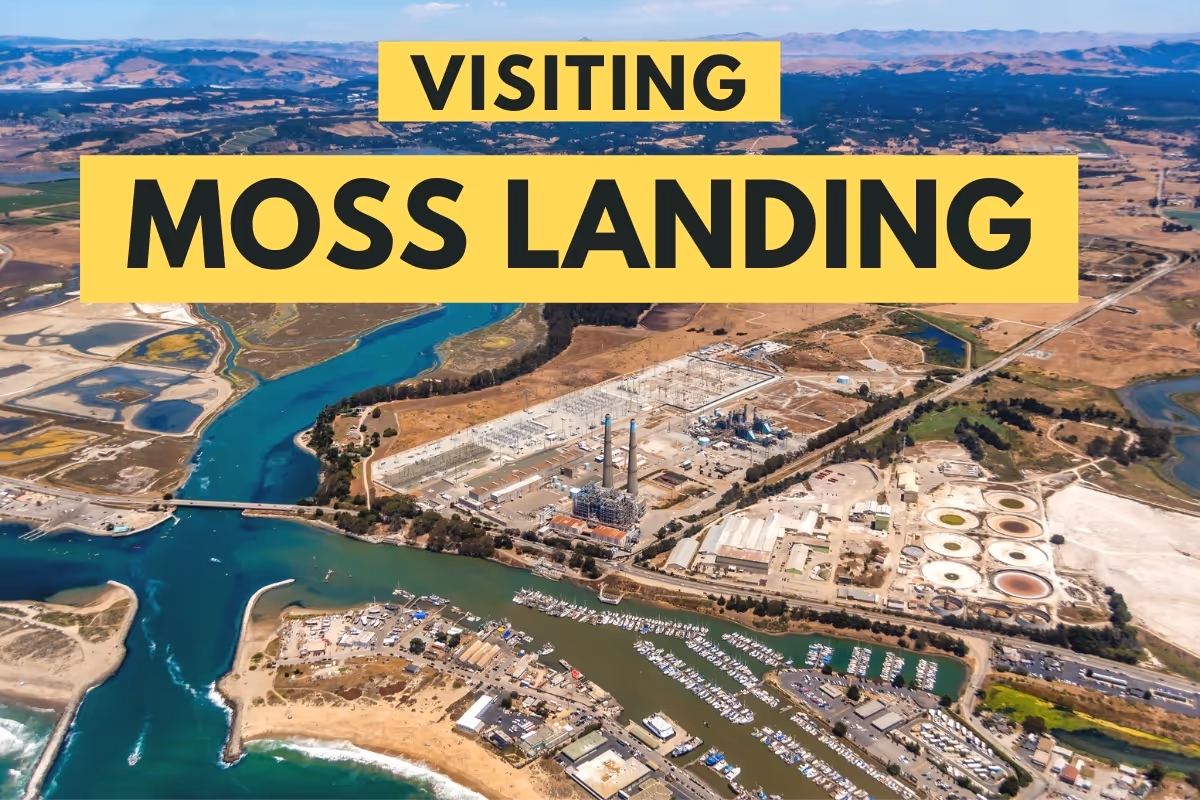 Aerial shot from Moss Landing, California - Visiting Moss Landing