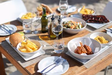 Food at a restaurant