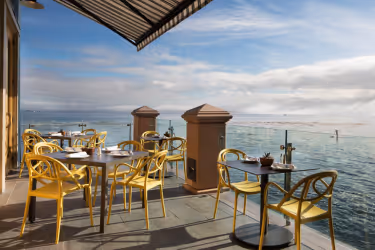 Schooners Monterey Outdoor Seating with view to the ocean