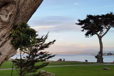 Park overlooking the beach