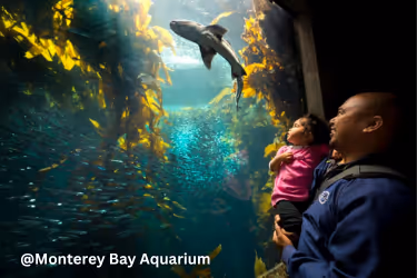 Family at the Monterey Bay Aquarium