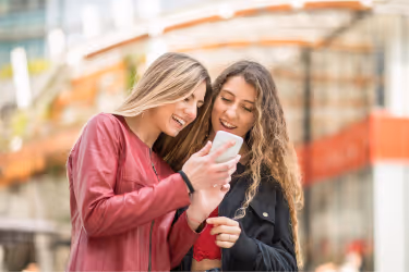 Woman checking their phone