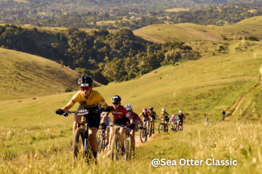 Cyclist on the mountains
