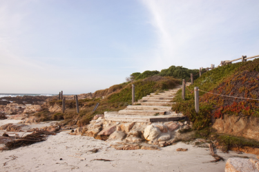 Asilomar State Beach - stairway leading down to the sandy shore