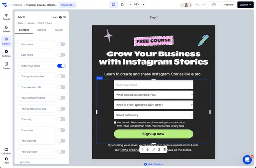 Lead Form Builder, Examples & Templates