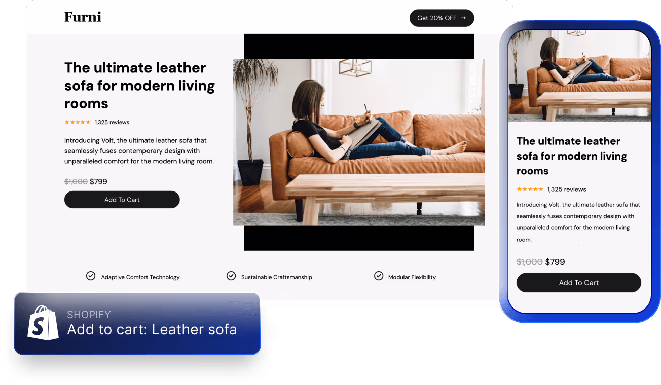 Product landing page