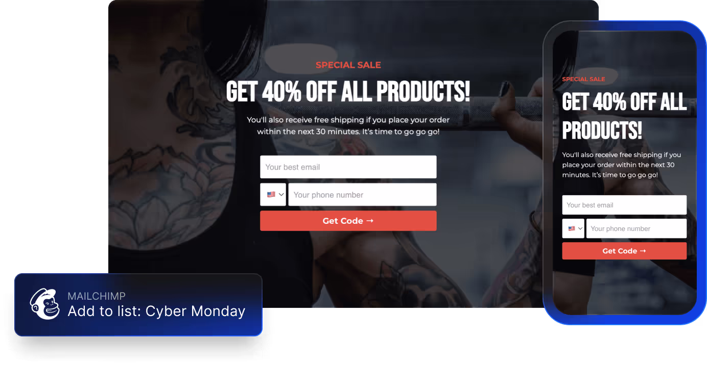 Opt-in landing page