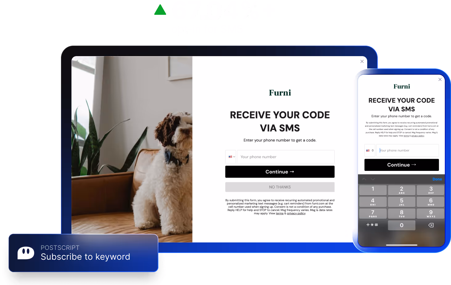 sms form popup
