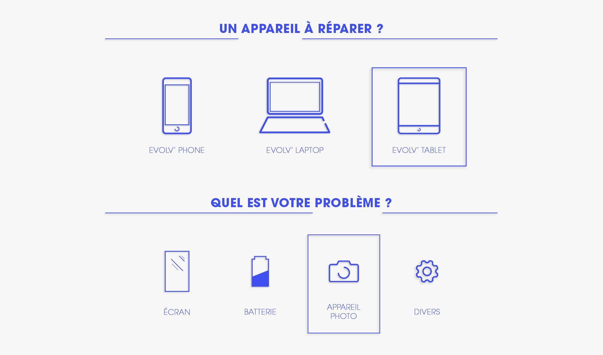 Appareil à réparer ? Quel est le problème ?