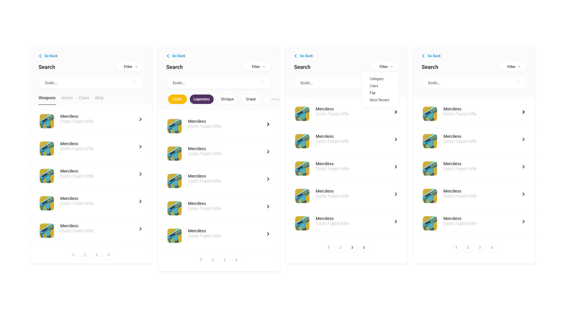 Destiny Meta Search Screens
