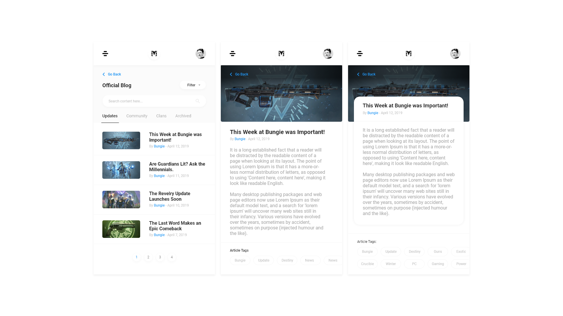 Destiny Meta Blog Screens