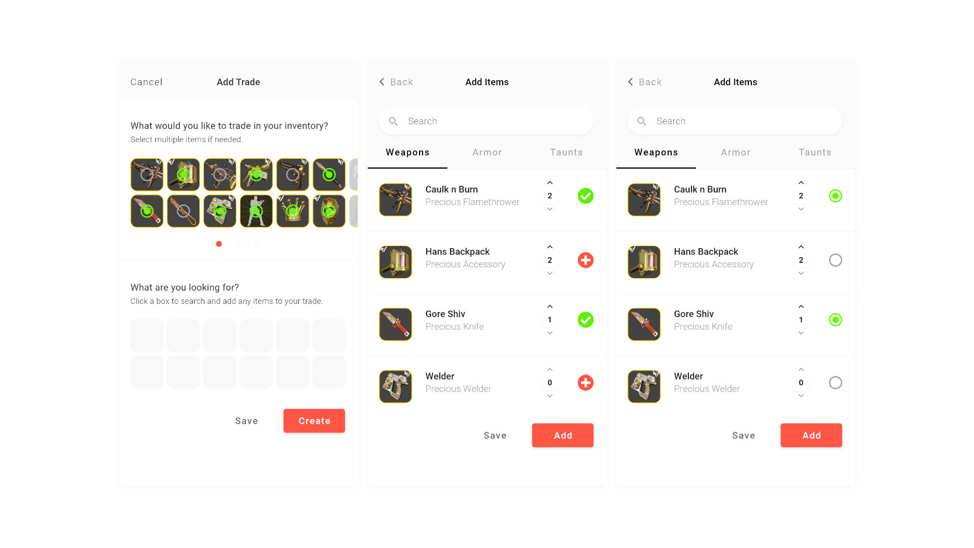 Zedconomy Add a Trade Screens