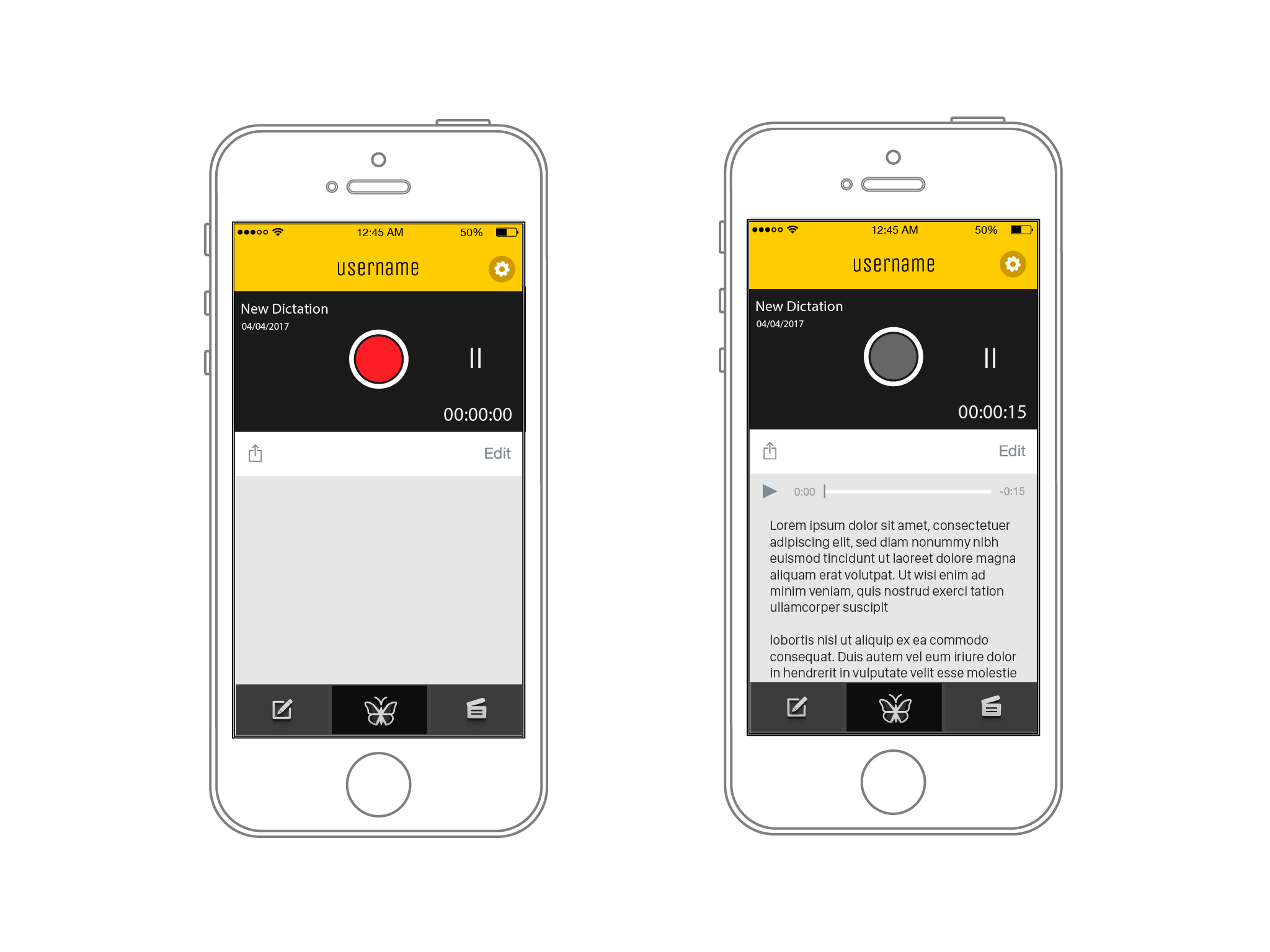 Prototype of the transcribing tool