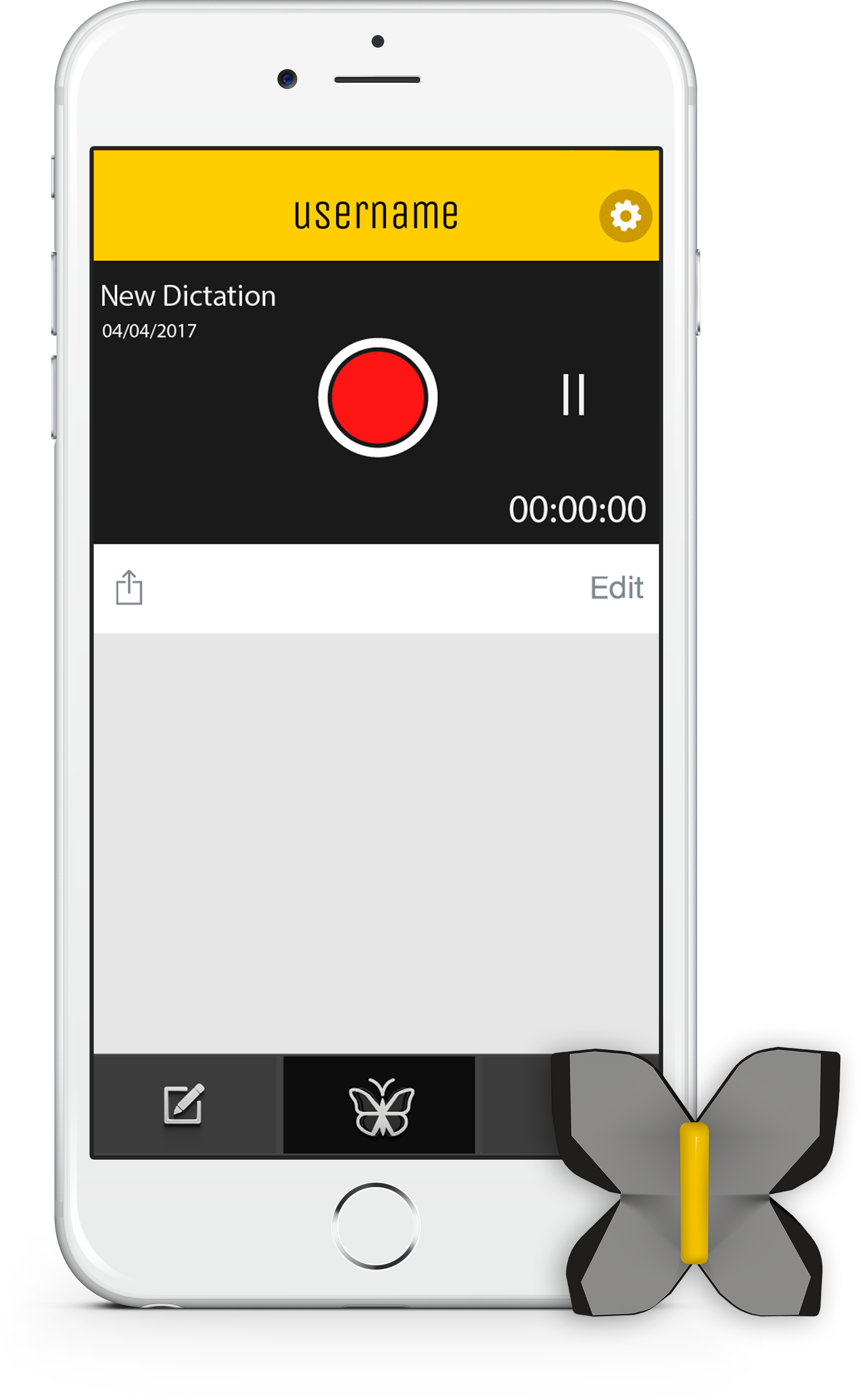 Lexicon app open ready to record