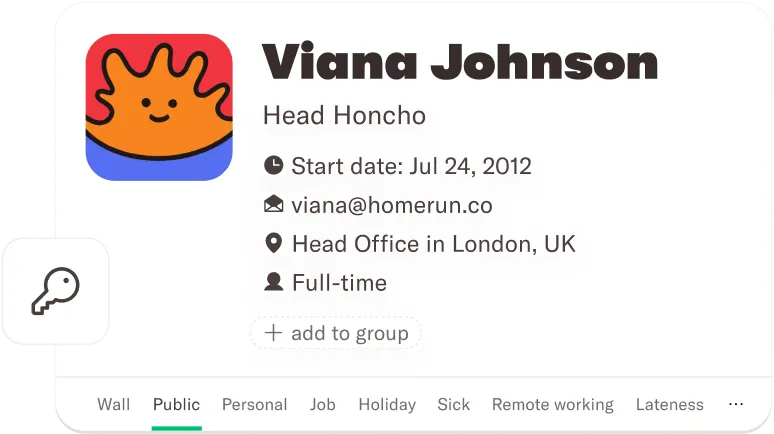 A business card with an image of a smiling face.