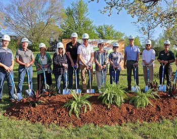 RHZ and Hutton Staff Breaking ground with shovels