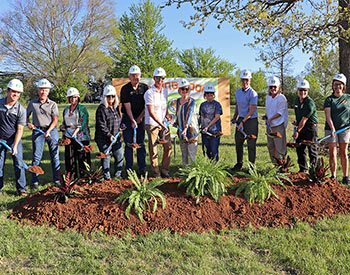 RHZ and Hutton Staff Breaking ground with shovels