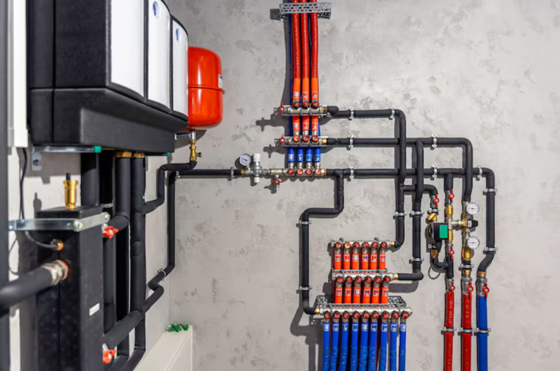 Modern autonomous heating system in the boiler room