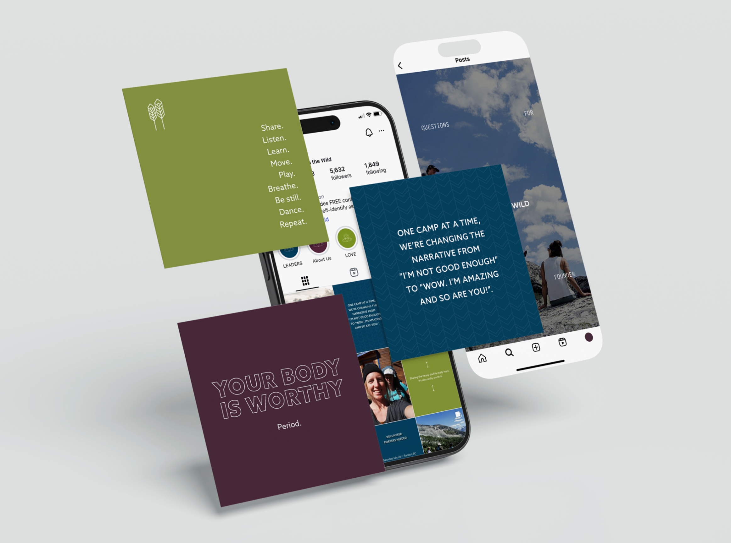 Brand design, web design and development, and printed marketing materials for Girl In The Wild, by Flipside Creative.