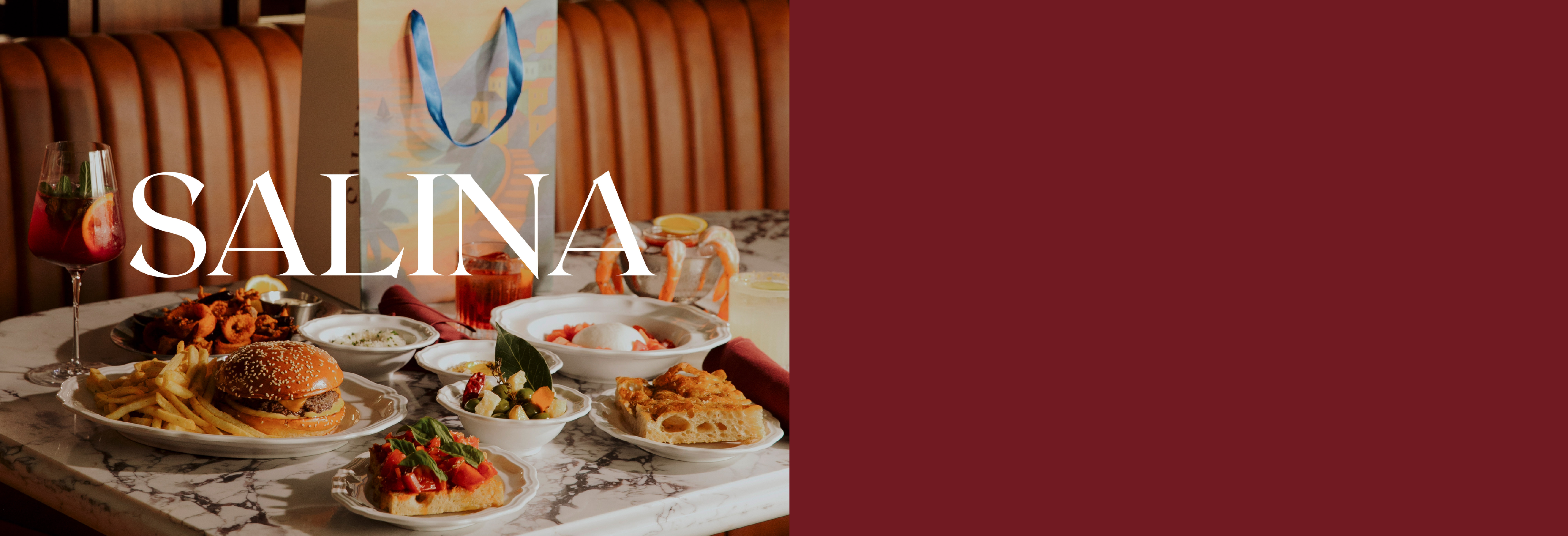 Image of a variety of italian dishes representing new restaurant Salina at The Vineyards at Porter Ranch 20065 W. Rinaldi Street Porter Ranch, CA 91326